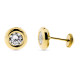 9K PENDIENTES ORO AMARILLO CHATÓN 7,50 MM CIRCONITA 6 MM CIERRE TUERCA