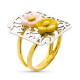 18K SORTIJA ORO BICOLOR RECTANGULAR CON FLORES Y MARIPOSA. MEDIDA: 25X18MM 18K SORTIJA ORO BICOLOR RECTANGULAR CON FLORES Y MARIPOSA. MEDIDA: 25X18MM