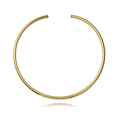 Collar Viceroy choker rígido de acero dorado con piedras naturales 75421C01012