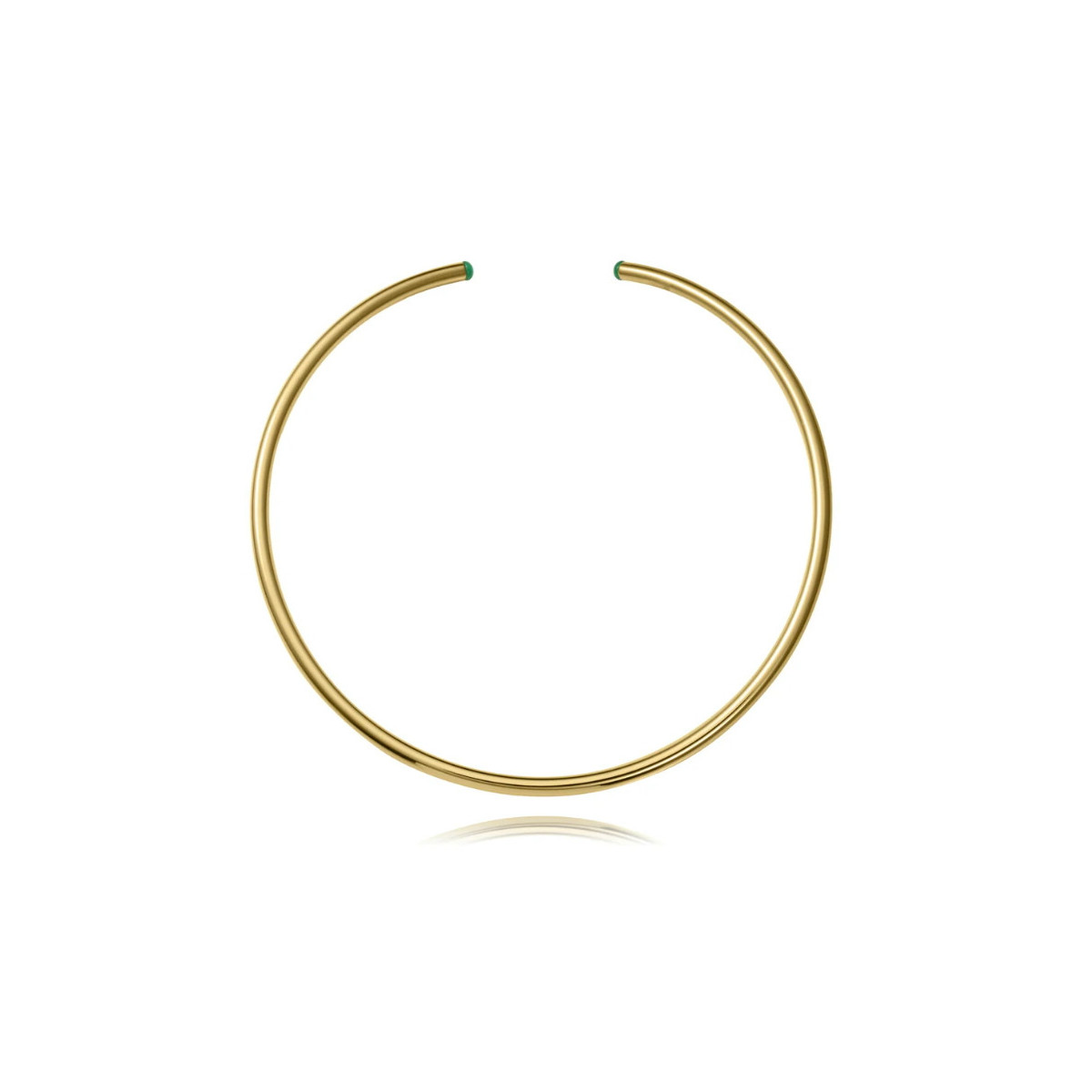 Collar Viceroy choker rígido de acero dorado con piedras naturales 75421C01012