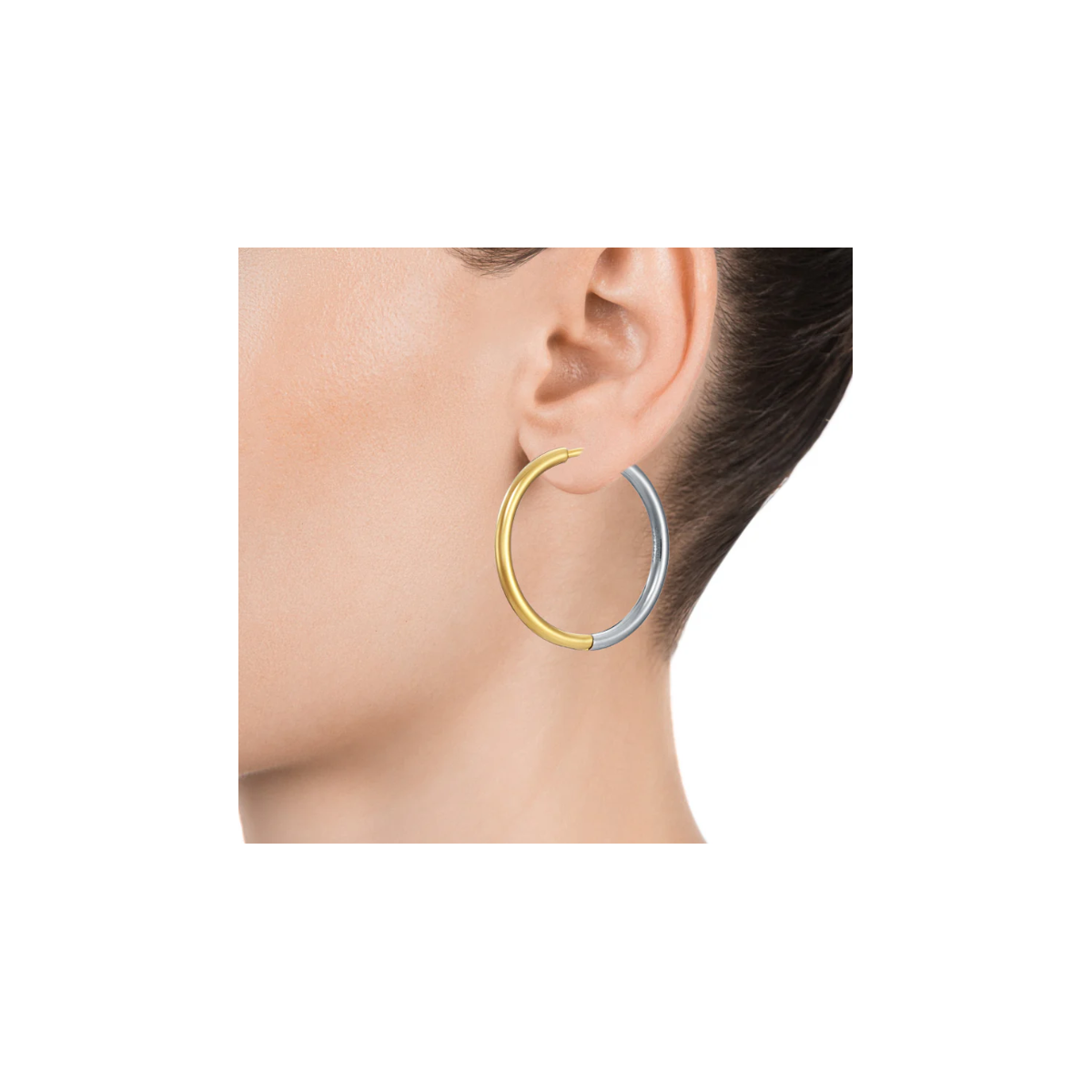 Pendientes Viceroy Air de acero bicolor.- 2.4 cm 75317E01012