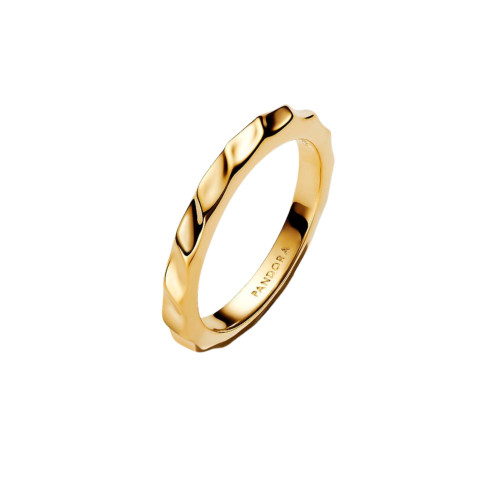Anillo Pandora  Banda Ondulada. Recubrimiento en oro de 14k - 163885C00