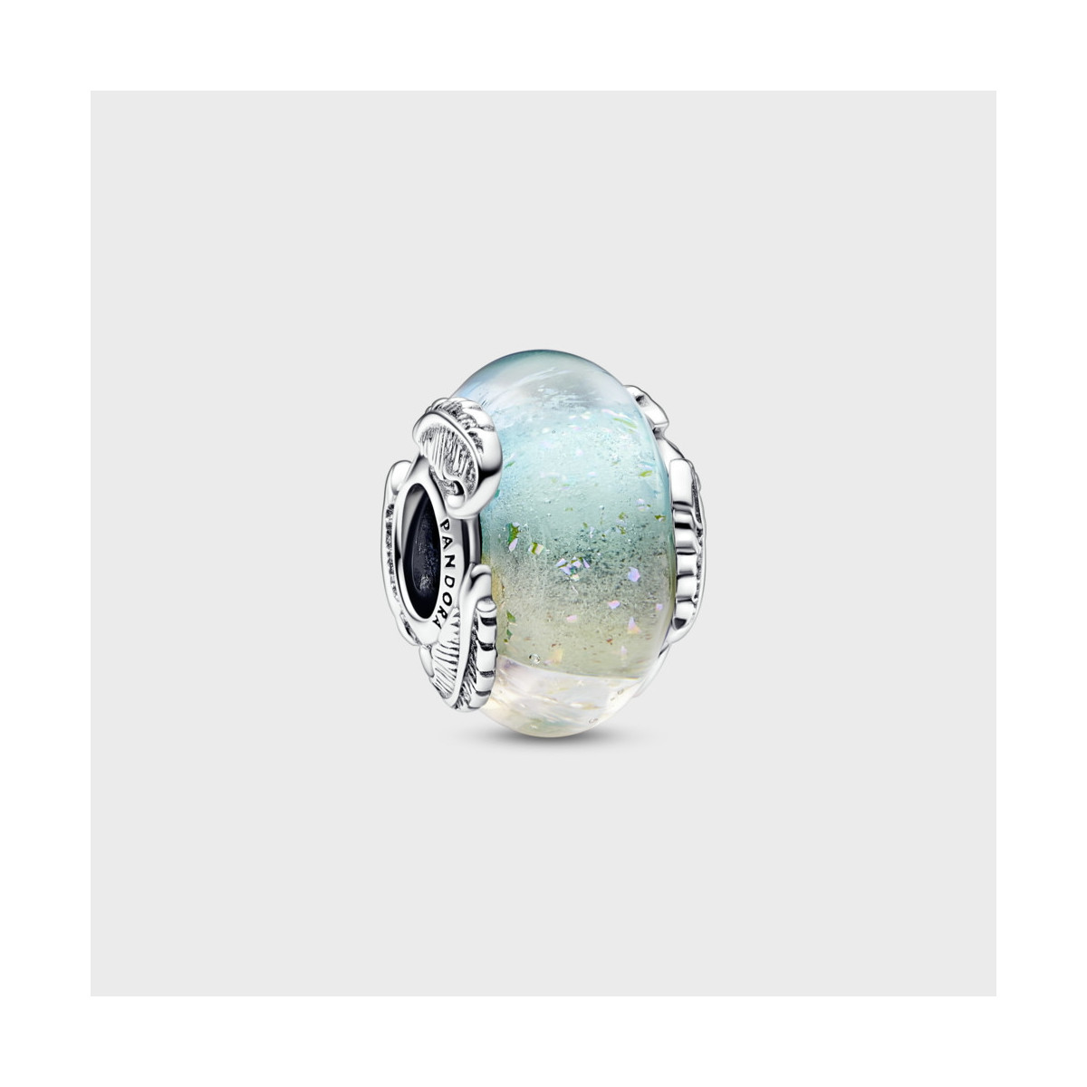 Charm Pandora de Cristal de Murano Pluma Curvada 792577C00