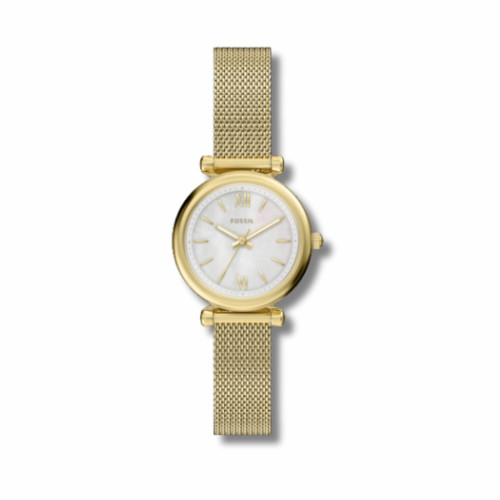 Fossil Reloj Carlie Mujer Quartz Acero Inoxidable 28 mm Dorado ES5462