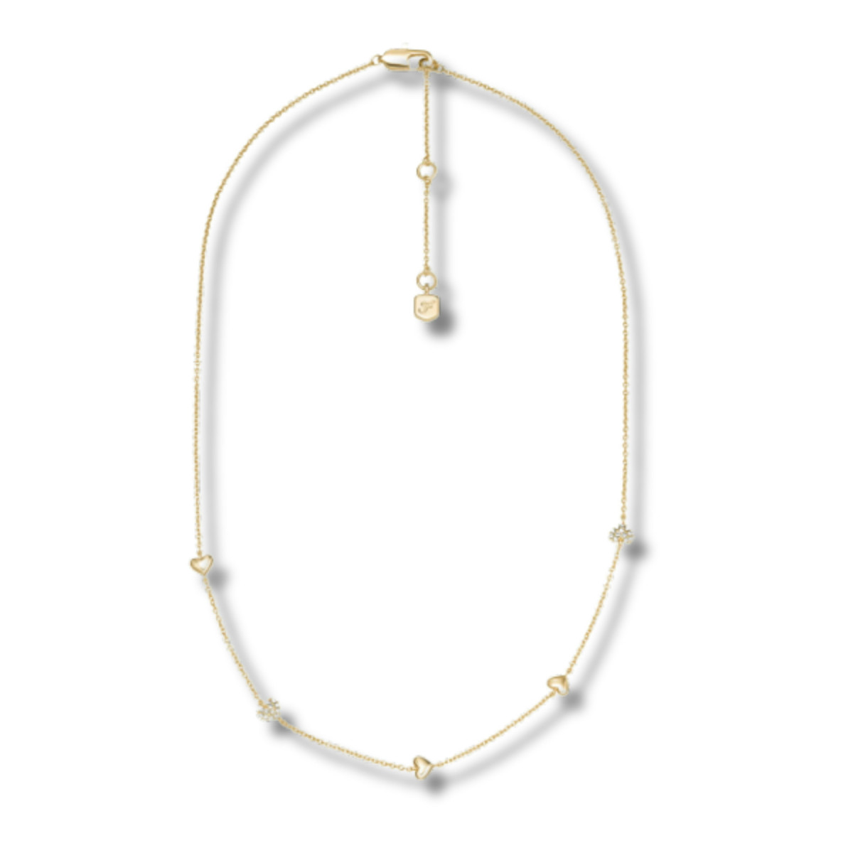 Fossil Cadena Dorada Tipo Station con Cristales JA7298710