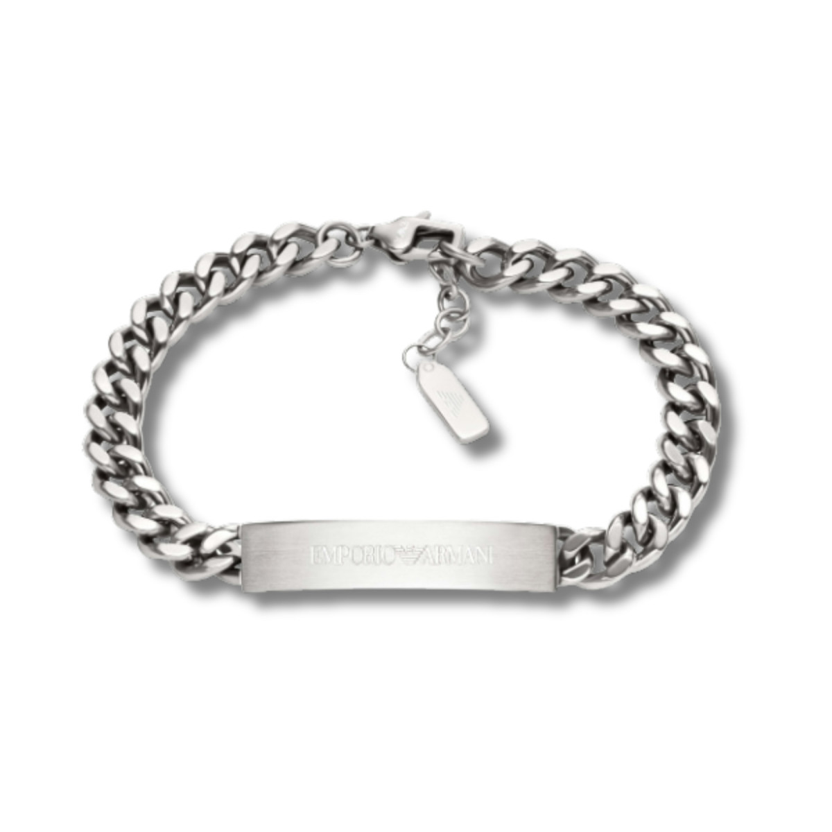 Emporio Armani Pulsera de Acero Inoxidable Estilo ID Plata EGS3304040