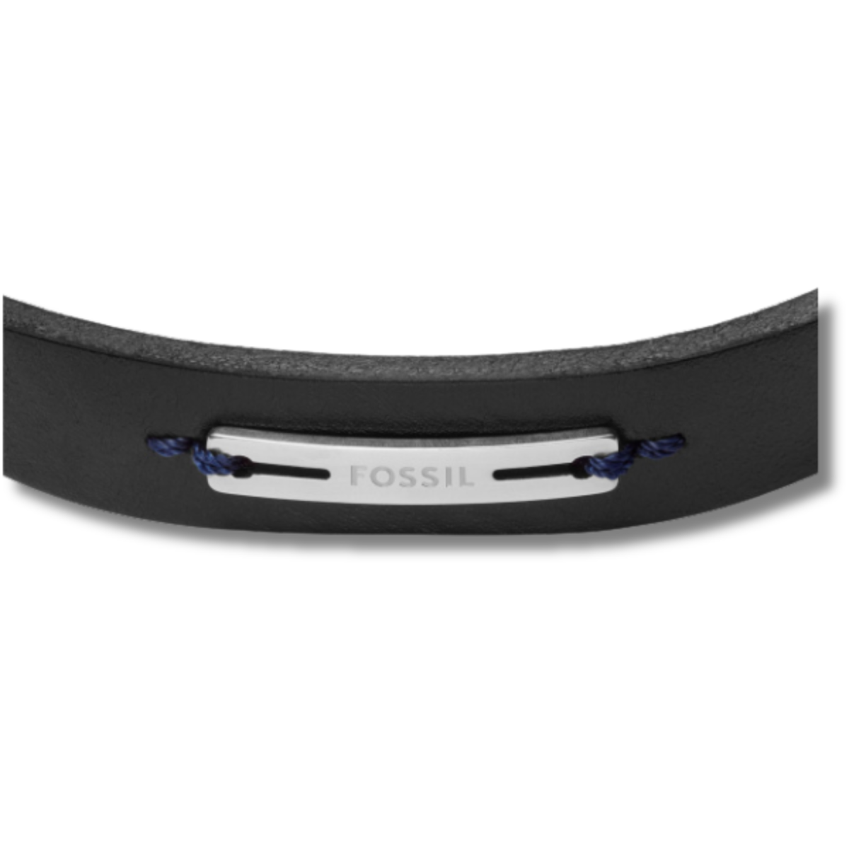 Fossil Pulsera de Cuero y Acero Inoxidable Estilo Strap Multicolor y Plata JF04964040