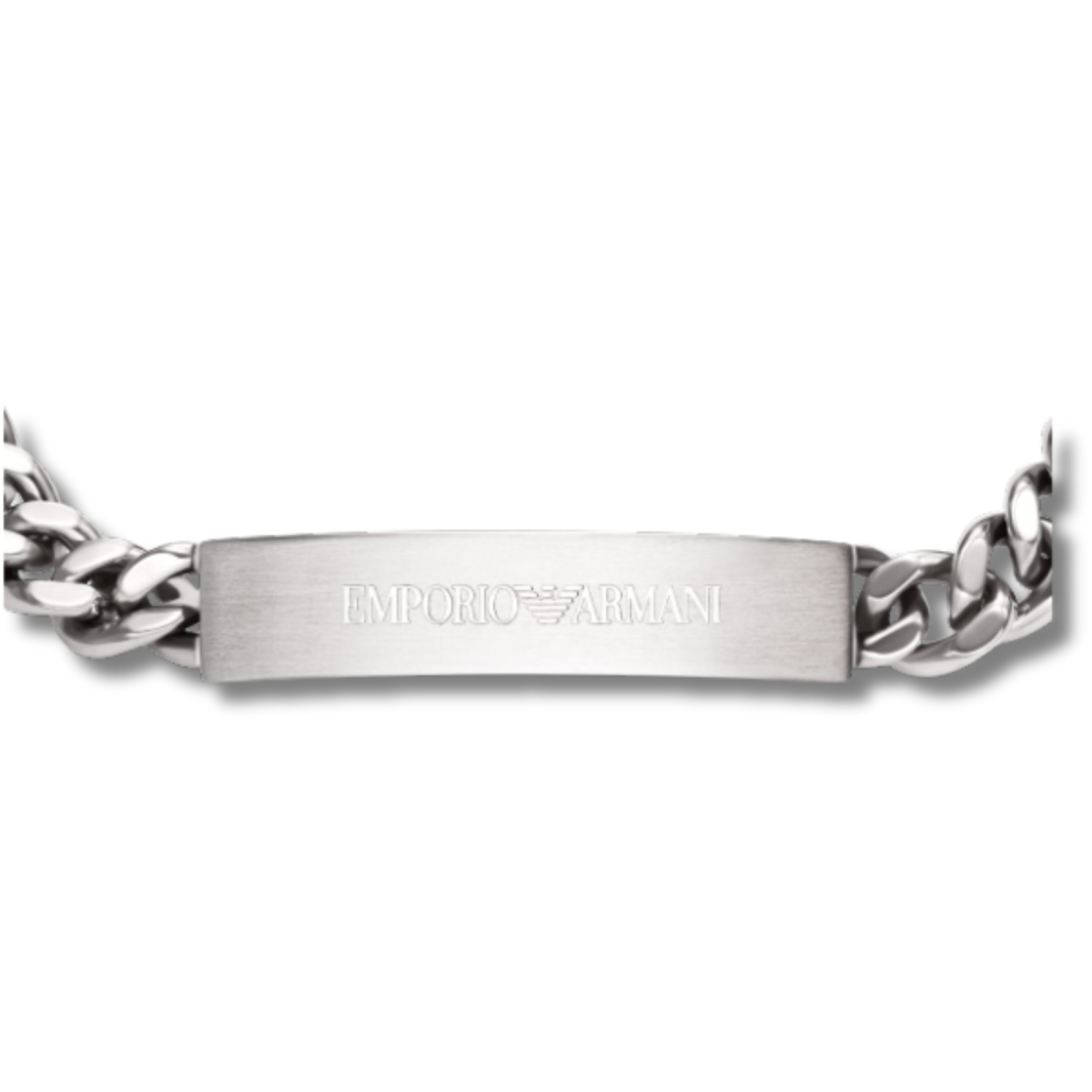 Emporio Armani Pulsera de Acero Inoxidable Estilo ID Plata EGS3304040