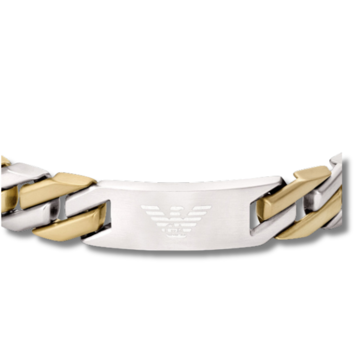Emporio Armani Pulsera de Acero Inoxidable Estilo ID Bicolor EGS3314040
