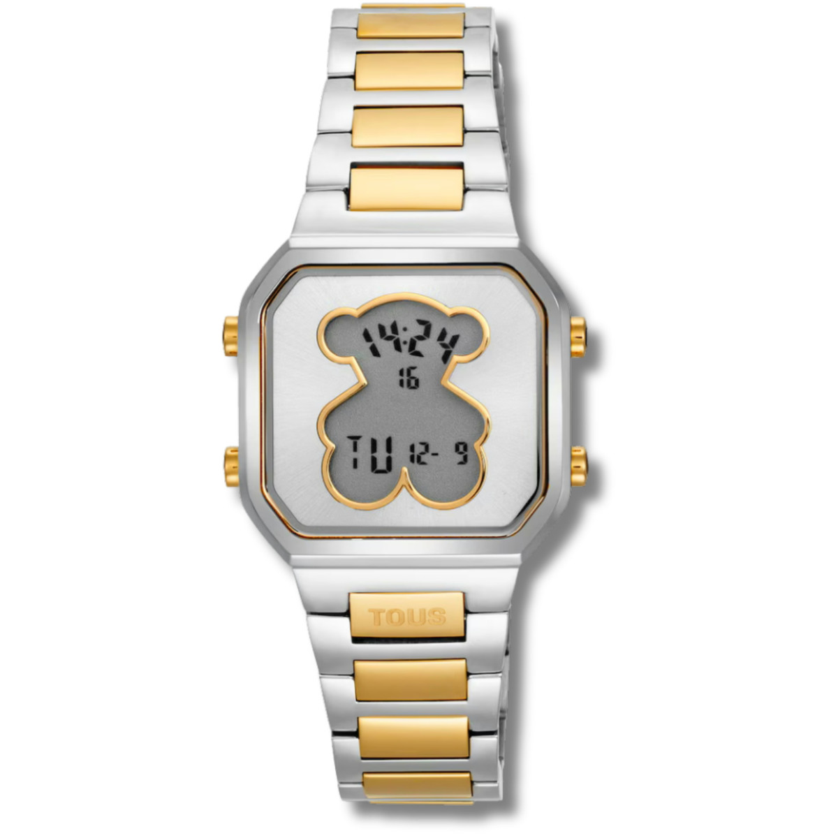Tous Reloj Digital D-Bear Mini Mujer Acero Inoxidable 27 x 34,5 mm Bicolor Plata y Dorado 300148300