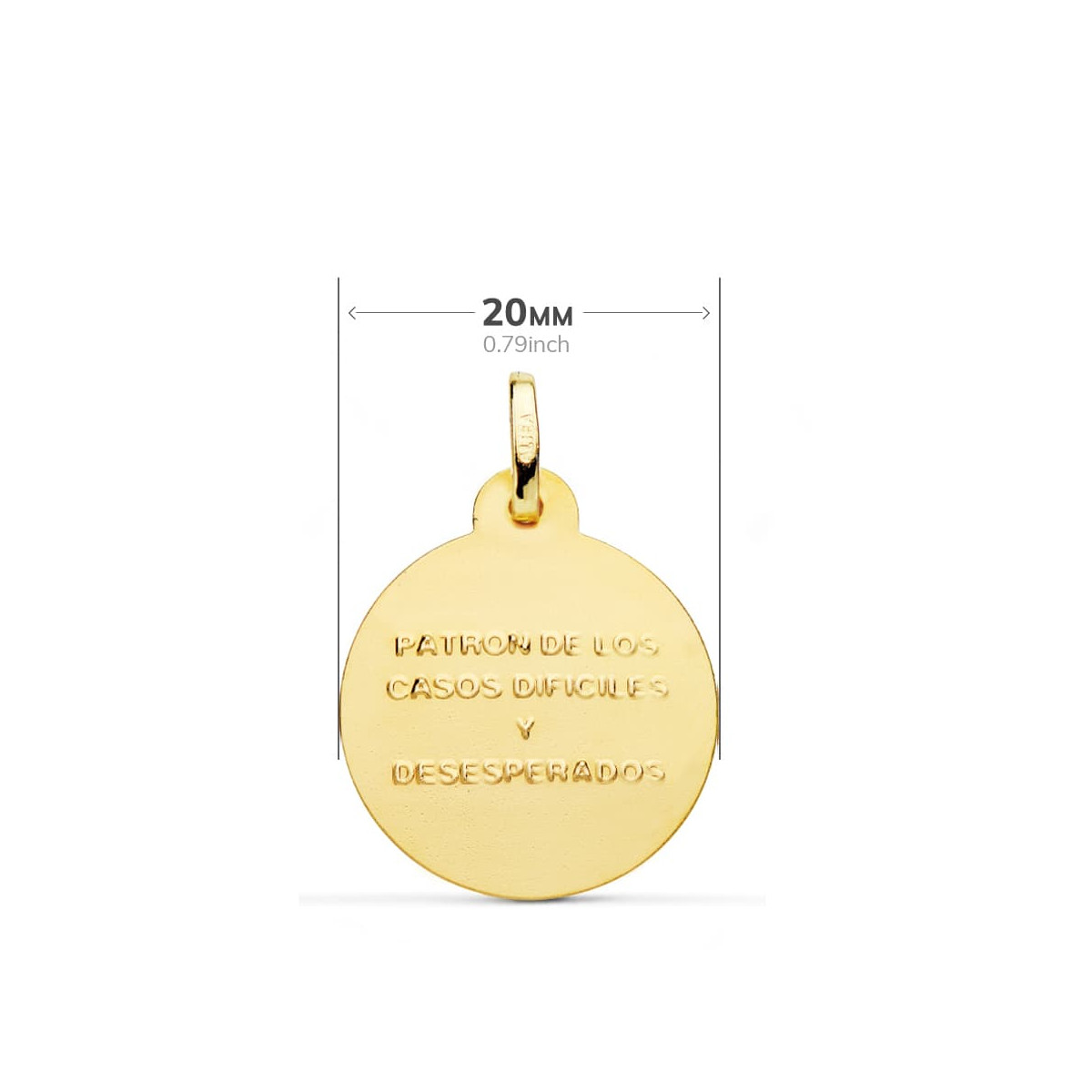 18K MEDALLA ORO AMARILLO SAN JUDAS TADEO TALLA CRUZADA 20 MM