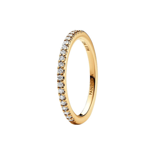 14k Gold-plated ring with clear cubic zi - 162999C01
