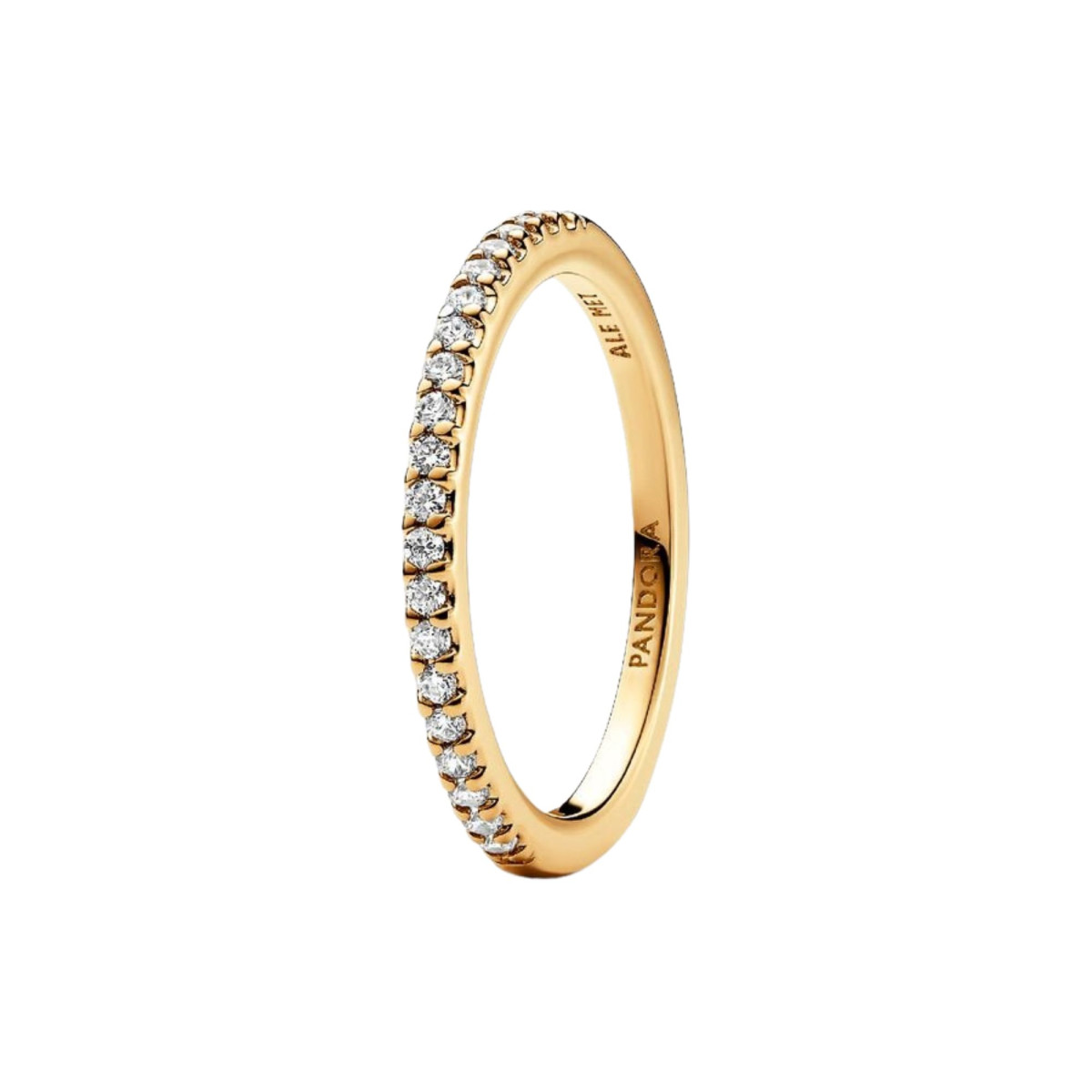 14k Gold-plated ring with clear cubic zi - 162999C01