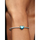 Charm Corazón Metálico Celeste 793337C06