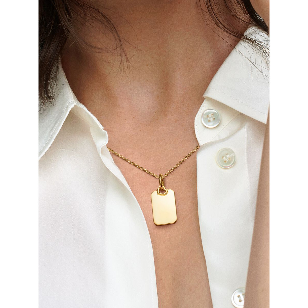 Colgante Pandora Etiqueta Rectangular Grabable 368611C00