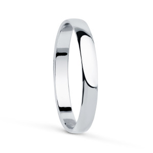 18K ALIANZA ORO BLANCO LISA BRILLO. ANCHO: 2,5 MM