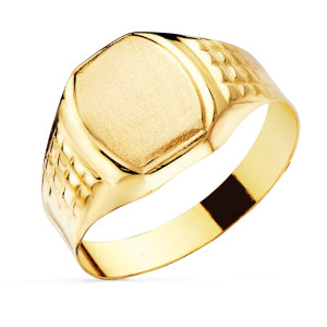 9K SELLO ORO AMARILLO CABALLERO HUECO LATERAL. CABEZA TONEL 11X9 MM