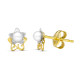 18K PENDIENTES ORO BICOLOR PERLA LASER. 6X5 MM CIERRE PRESION 18K PENDIENTES ORO BICOLOR PERLA LASER. 6X5 MM CIERRE PRESION