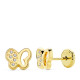 18K PENDIENTES ORO AMARILLO MARIPOSA CIRCONITA 7X6 MM CIERRE TUERCA 18K PENDIENTES ORO AMARILLO MARIPOSA CIRCONITA 7X6 MM CIERRE TUERCA