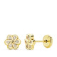 18K PENDIENTES ORO AMARILLO FLOR NACAR 6X6 MM CIERRE TUERCA 18K PENDIENTES ORO AMARILLO FLOR NACAR 6X6 MM CIERRE TUERCA