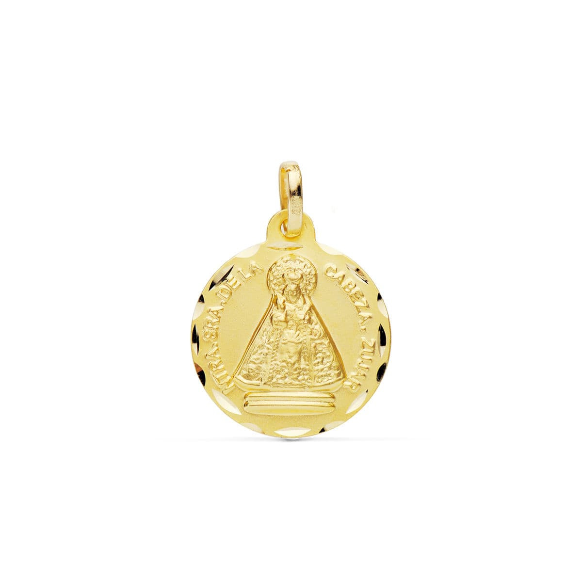 18K MEDALLA ORO AMARILLO VIRGEN DE LA CABEZA DE ZUJAR 18 MM