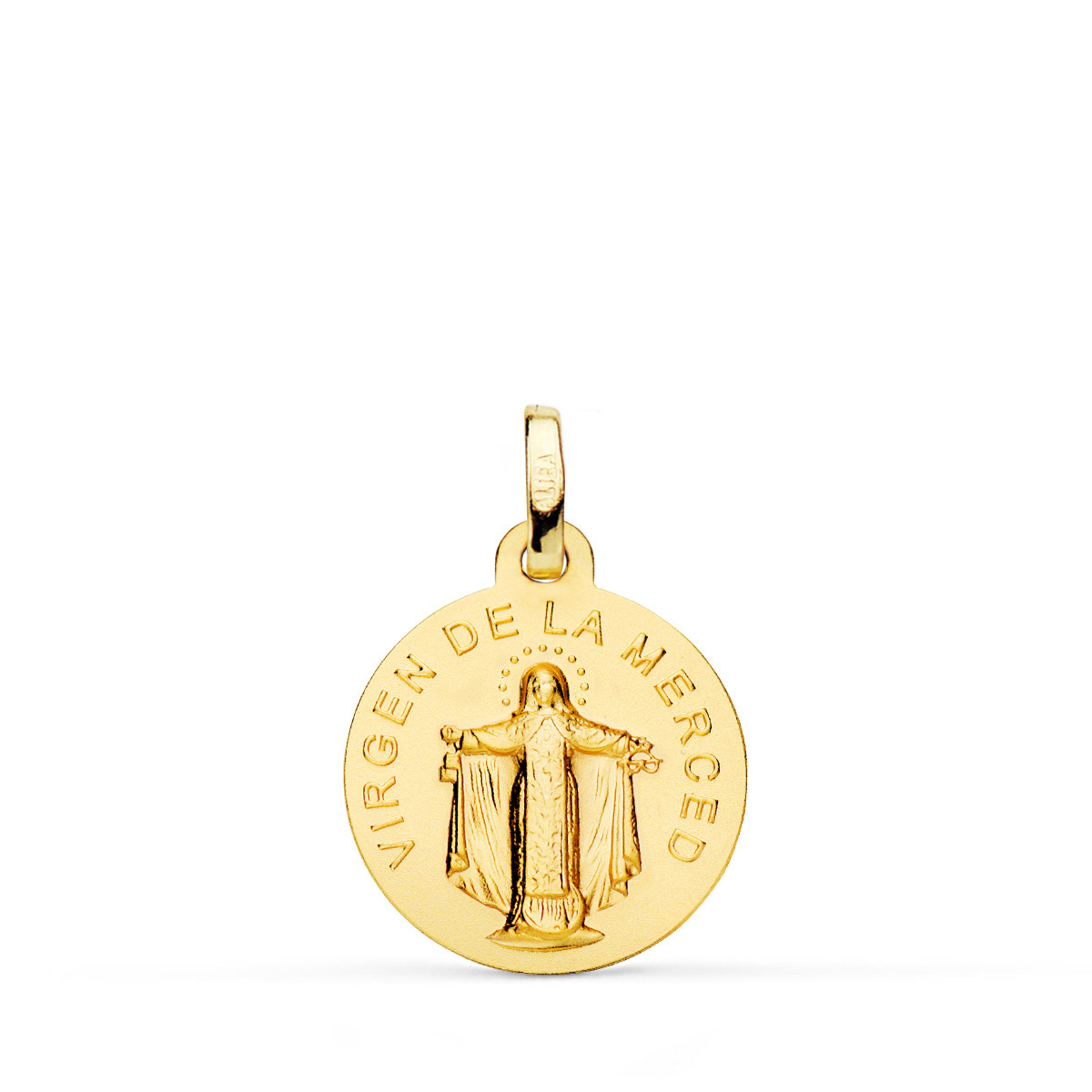 18K MEDALLA ORO AMARILLO VIRGEN DE LA MERCED 16 MM