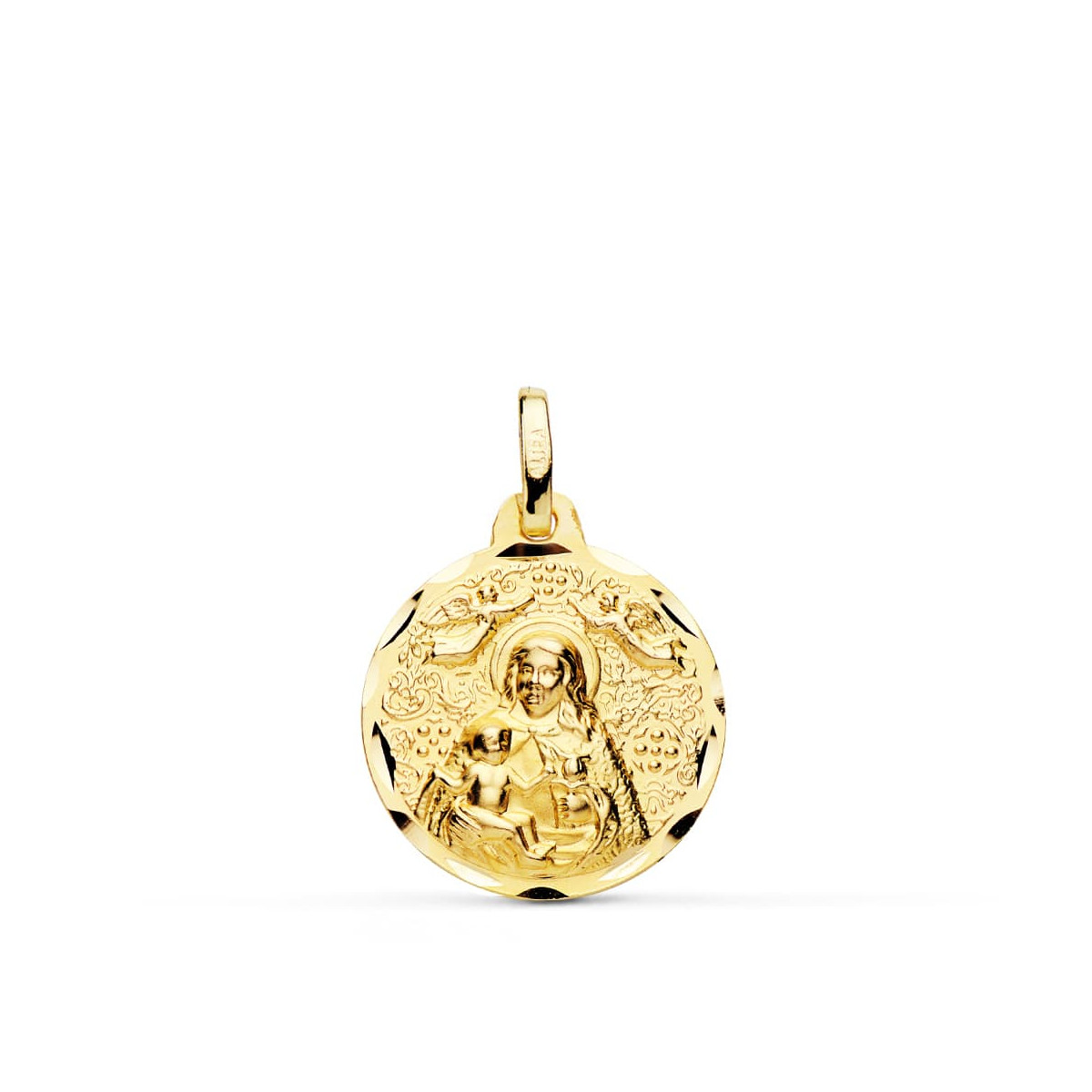 18K MEDALLA ORO AMARILLO VIRGEN DE LA CINTA 18 MM