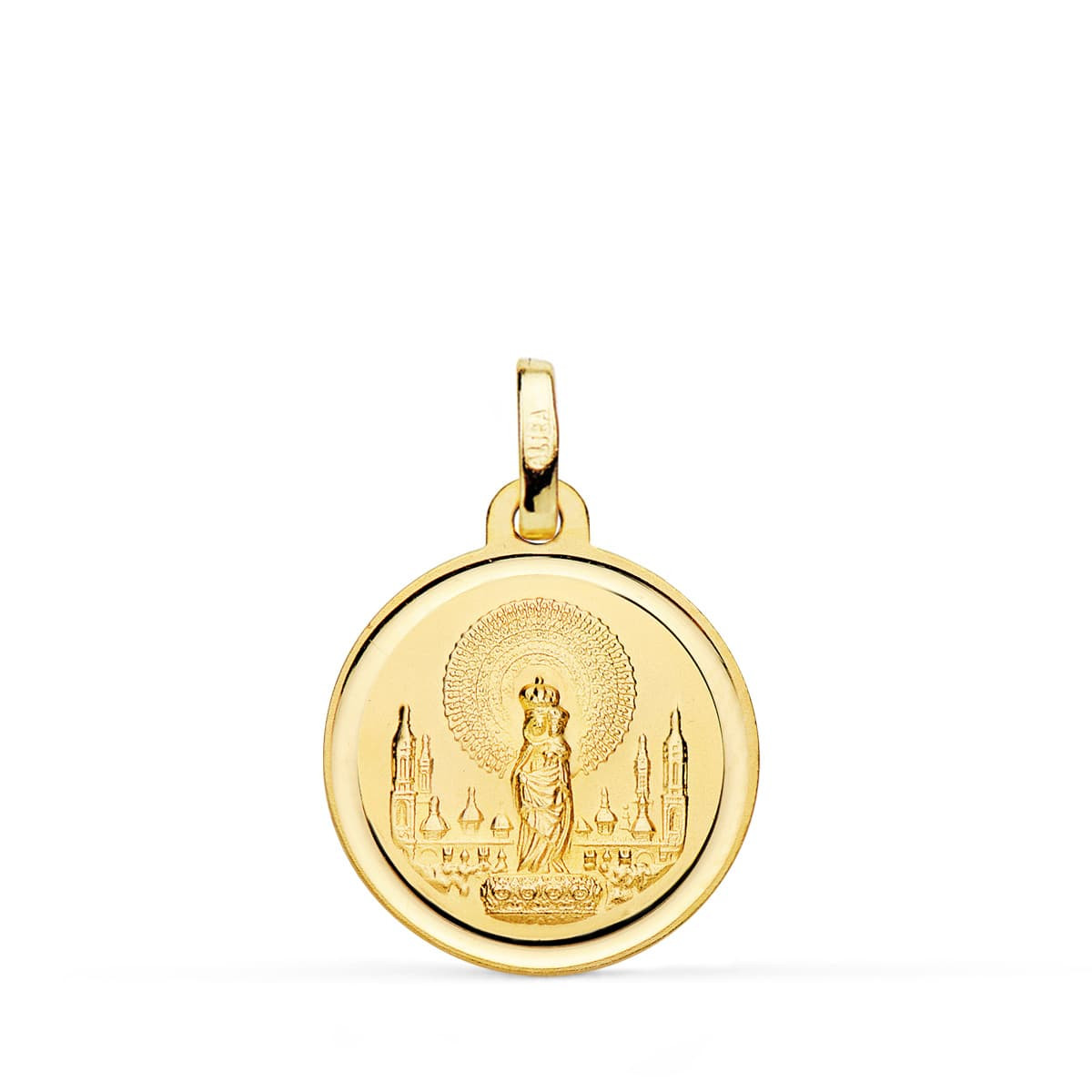 18K MEDALLA ORO AMARILLO VIRGEN DEL PILAR 18 MM