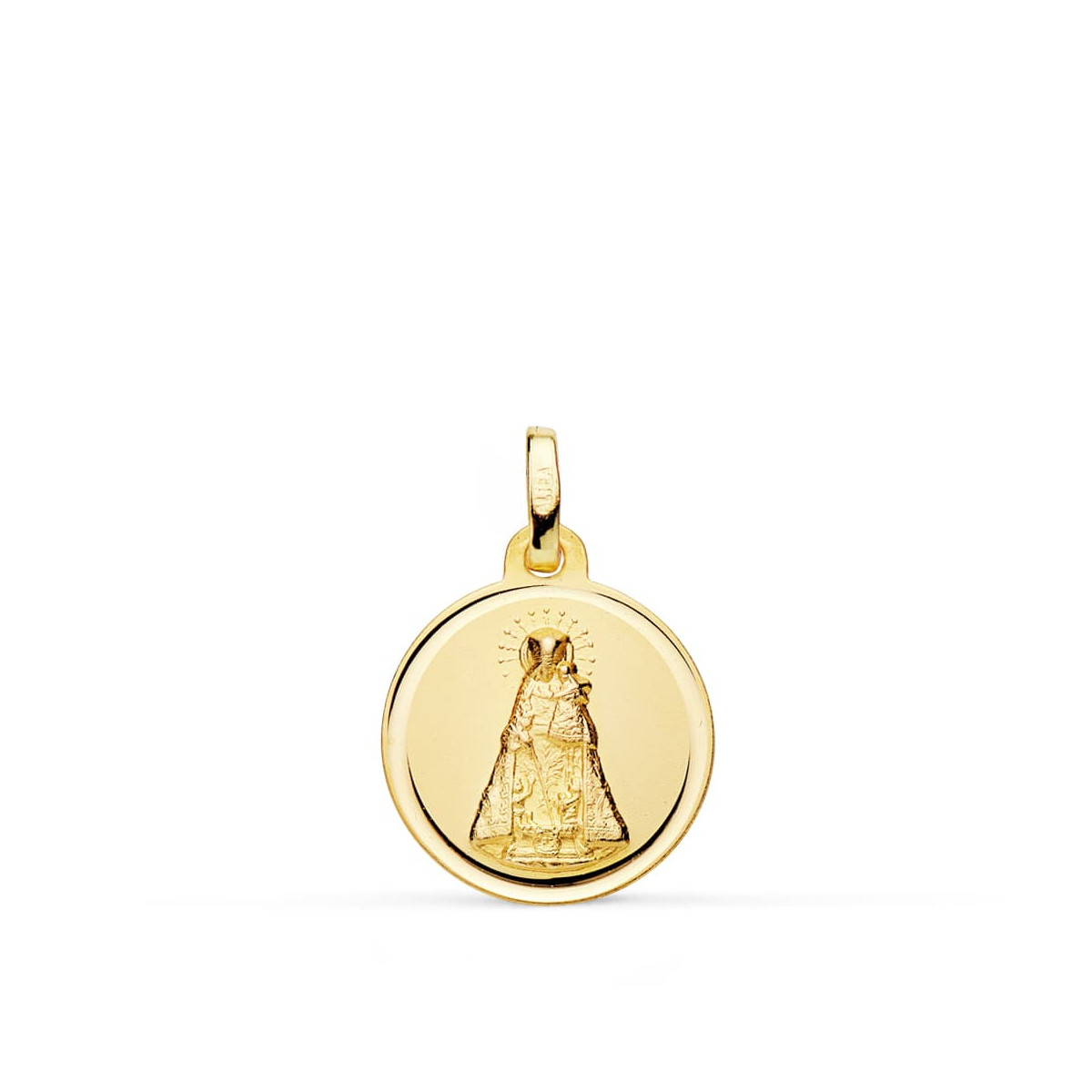 18K MEDALLA ORO AMARILLO VIRGEN DE LOS DESAMPARADOS 16 MM