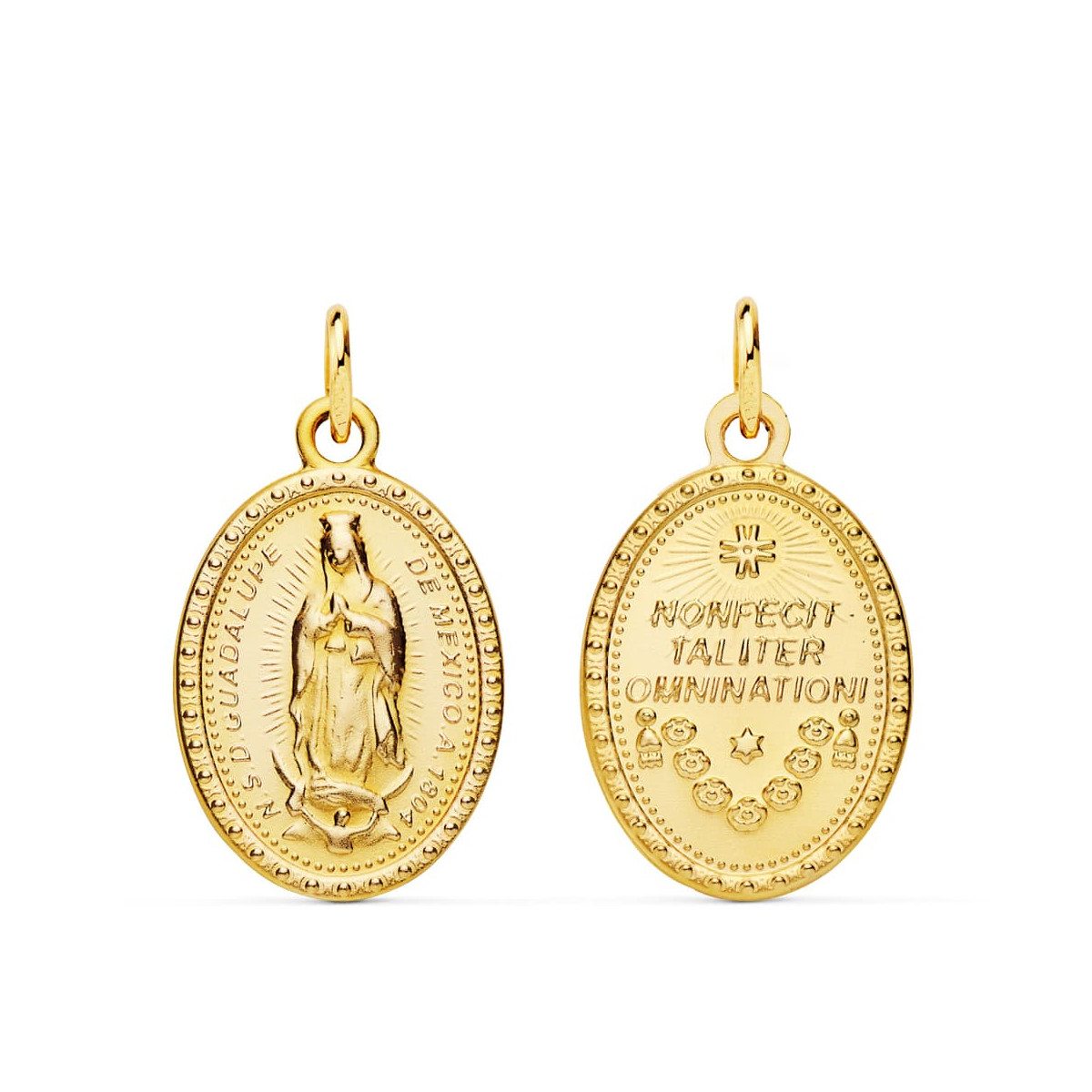 18K ESCAPULARIO ORO AMARILLO VIRGEN DE GUADALUPE 23X15 MM