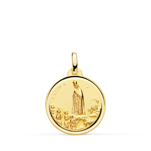 18K MEDALLA ORO AMARILLO VIRGEN DE FATIMA BISEL 18 MM