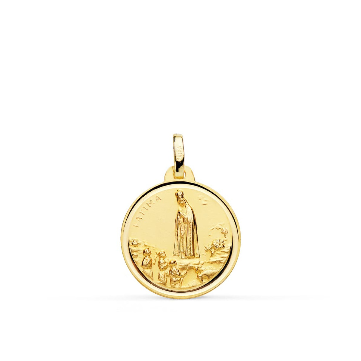 18K MEDALLA ORO AMARILLO VIRGEN DE FATIMA BISEL 18 MM