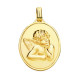 18K COLGANTE MEDALLA ORO AMARILLO ACABADO EN BRILLO Y ANGEL BURLON EN MATIZADO 24X18 MM 18K COLGANTE MEDALLA ORO AMARILLO ACABADO EN BRILLO Y ANGEL BURLON EN MATIZADO 24X18 MM