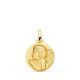 18K MEDALLA ORO AMARILLO " ANGEL NIÑO PIADOSO " REZANDO MATIZADO. 16 MM