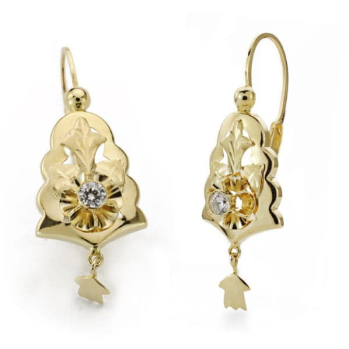 18K PENDIENTES ORO AMARILLO CUBANAS  CIGARRON 25X12 MM CIERRE GANCHO