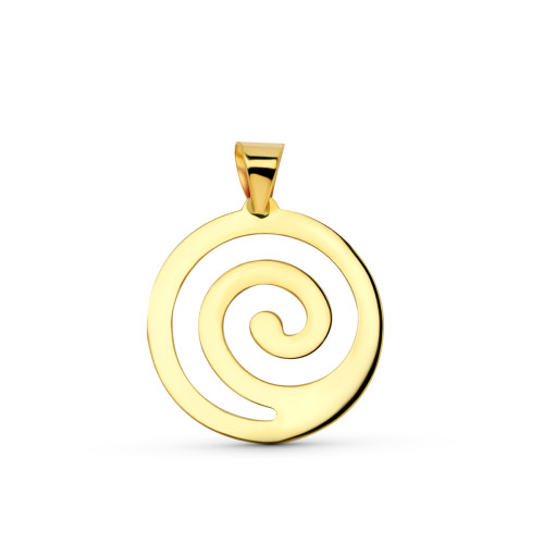 18K COLGANTE ORO AMARILLO REDONDO CORDON CAUCHO 45CM