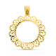18K PLACA CERCO DE MONEDA ORO AMARILLO 18 MM TALLADO