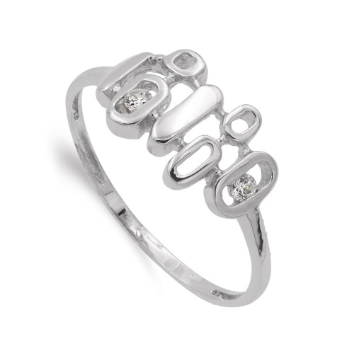 18K SORTIJA ORO BLANCO CON MOTIVOS Y CIRCONITAS. ANCHO MOTIVO 14X9 MM