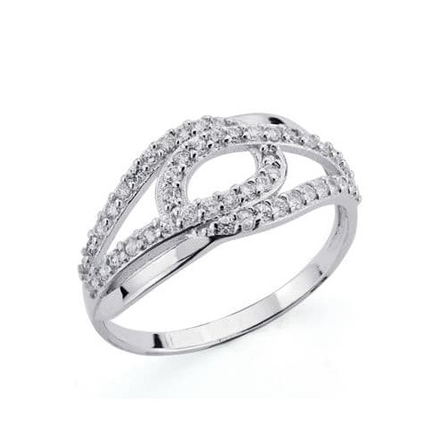 18K SORTIJA ORO BLANCO CON CIRCONITAS. ANCHO: 9 MM