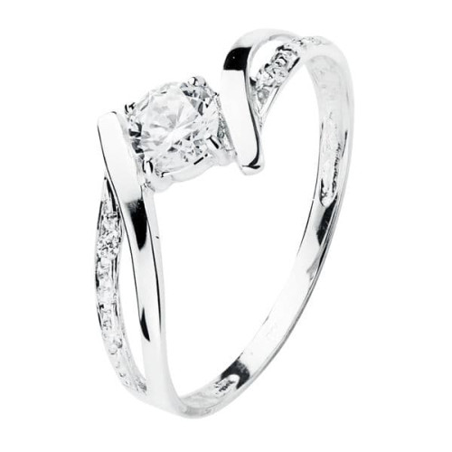 18K SOLITARIO ORO BLANCO CIRCONITA 4 MM
