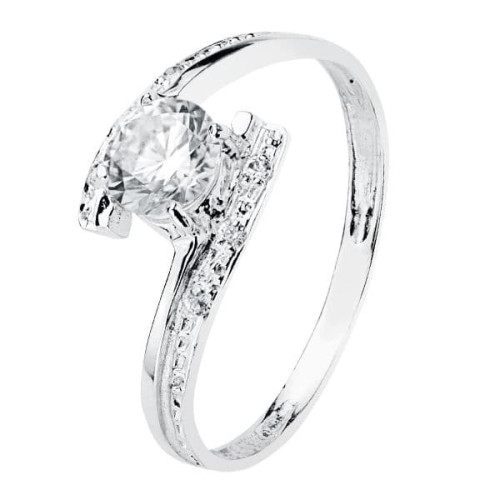 18K SOLITARIO ORO BLANCO CIRCONITA 5 MM