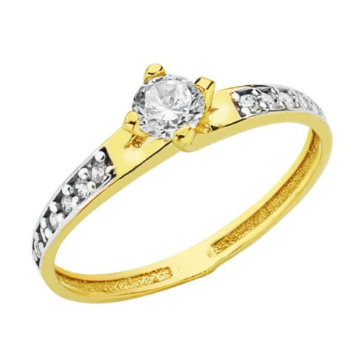 18K SOLITARIO ORO BICOLOR CIRCONITAS