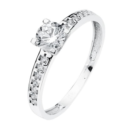 18K SOLITARIO ORO BLANCO CIRCONITA 5 MM