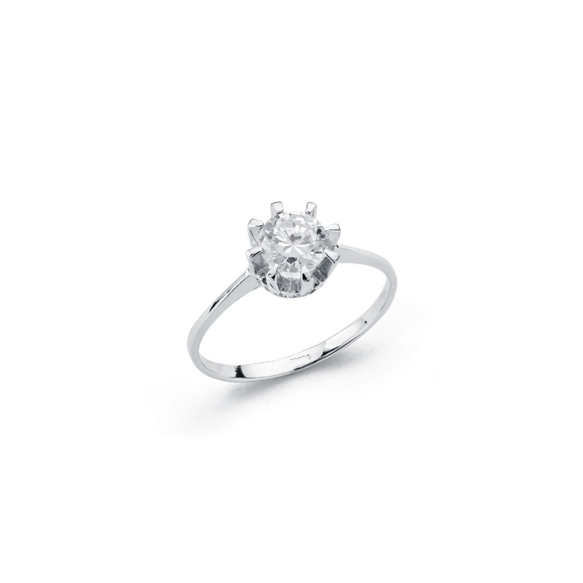 18K SOLITARIO ORO BLANCO CIRCONITA 5 MM
