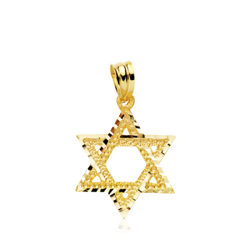 18K COLGANTE ORO AMARILLO ESTRELLA DE DAVID. 22 X 17 MM