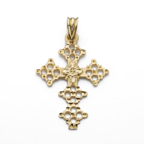 18K CRUZ ORO AMARILLO CANJAYAR. 31X22 MM