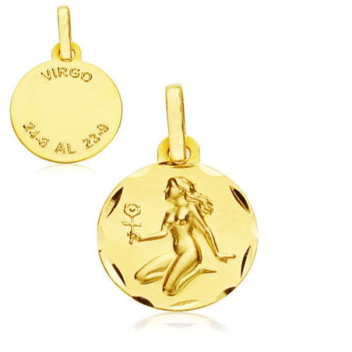 18K HOROSCOPO ORO AMARILLO VIRGO 13 MM