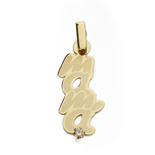 9K COLGANTE ORO AMARILLO MADRE SILUETA 1C GARRA LASER