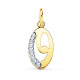 9K COLGANTE ORO AMARILLO LETRA O CIRCONITA 17X8.5 MM 9K COLGANTE ORO AMARILLO LETRA O CIRCONITA 17X8.5 MM
