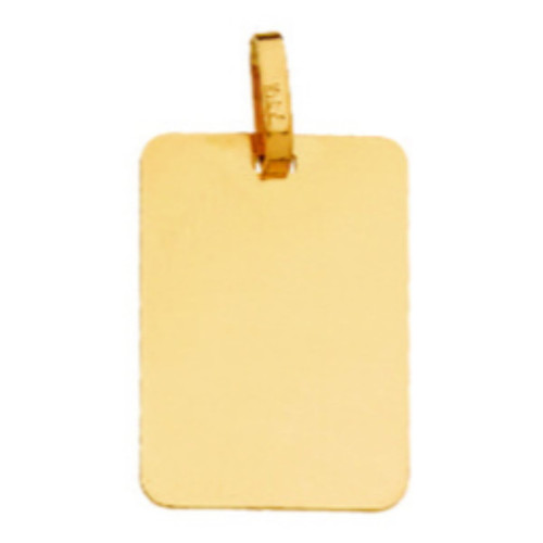 9K PLACA CHAPA RECTAGULAR ORO AMARILLO BRILLO 17X12 MM